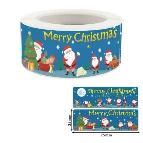 120PCs Rectangle Color Merry Label Christmas Sticker Gift Label tape