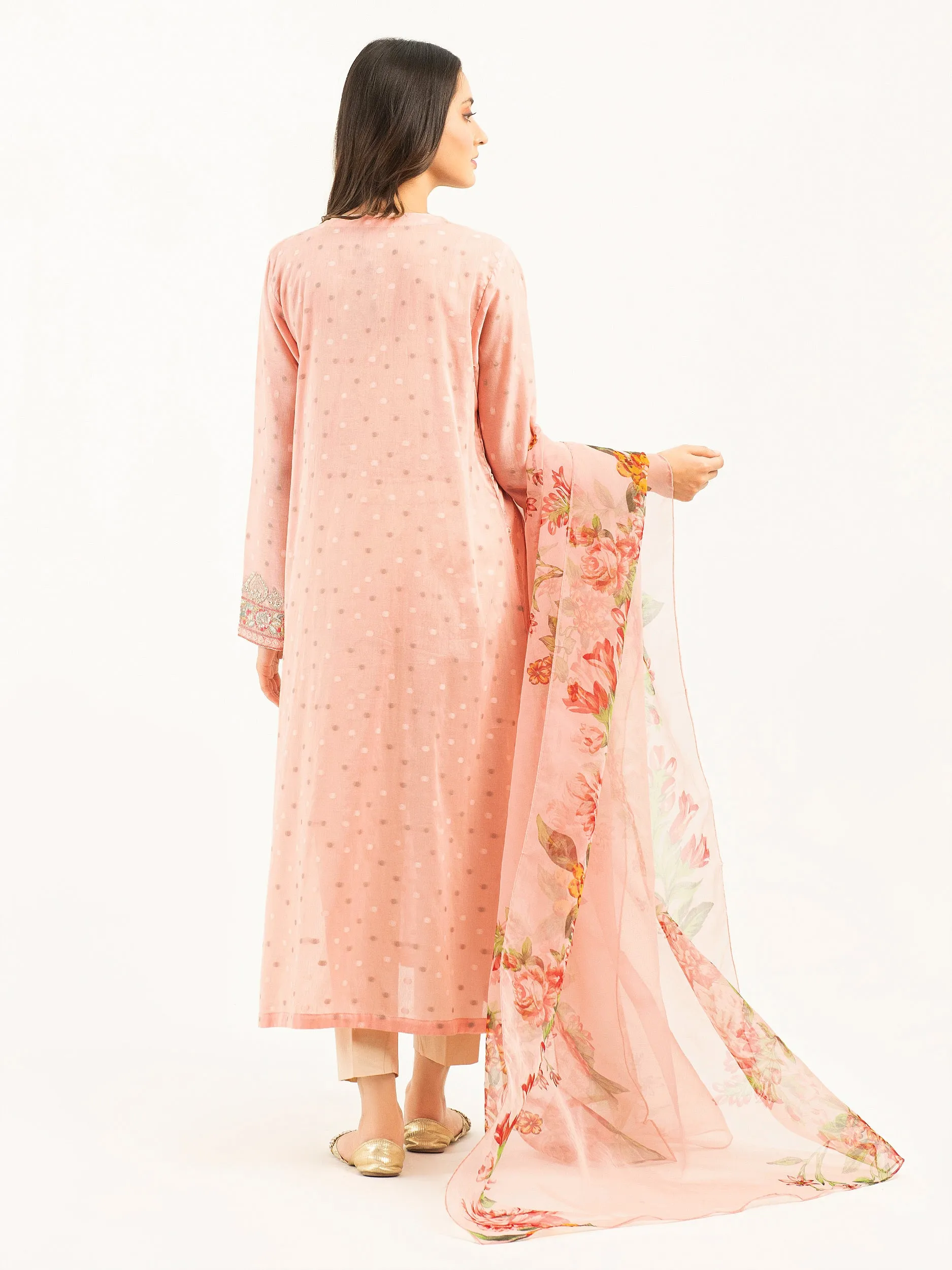 2 Piece Jacquard Suit-Embroidered (Pret)