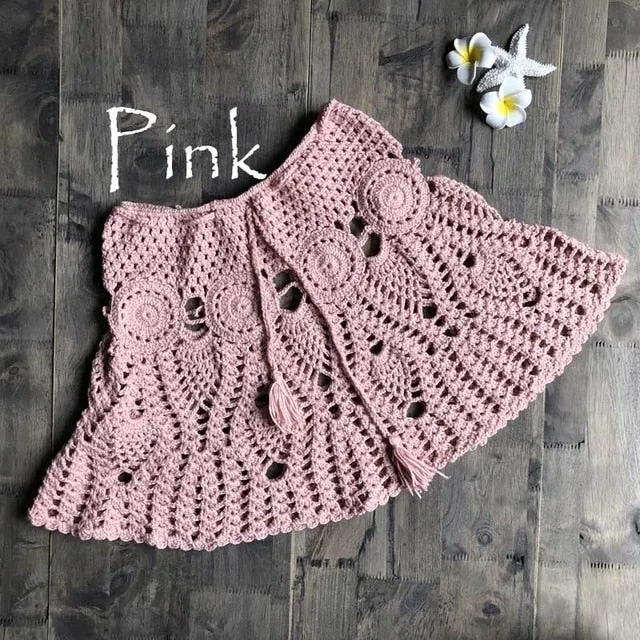 2021 New!! Women's Sexy Crochet Beach Slim Mini Skirts Size One Size
