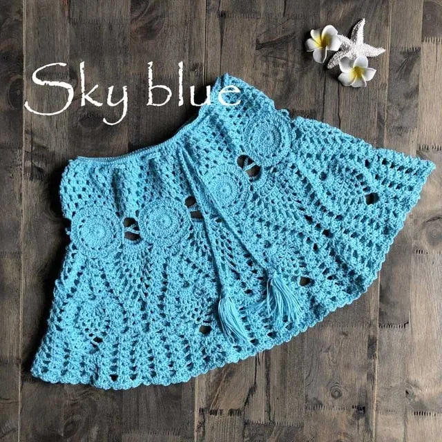 2021 New!! Women's Sexy Crochet Beach Slim Mini Skirts Size One Size