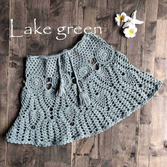 2021 New!! Women's Sexy Crochet Beach Slim Mini Skirts Size One Size
