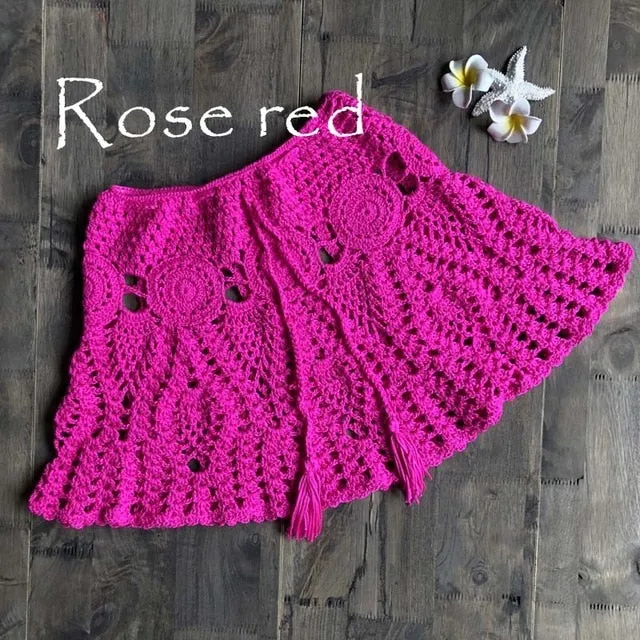 2021 New!! Women's Sexy Crochet Beach Slim Mini Skirts Size One Size