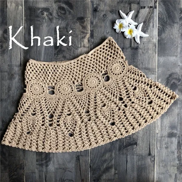 2021 New!! Women's Sexy Crochet Beach Slim Mini Skirts Size One Size