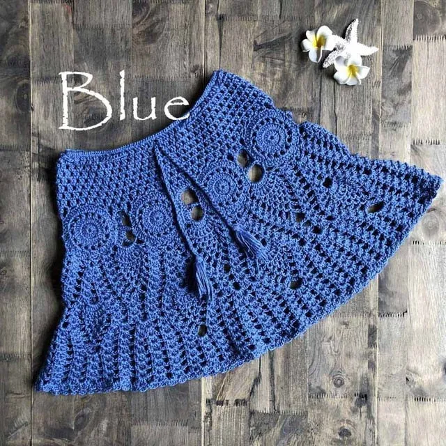 2021 New!! Women's Sexy Crochet Beach Slim Mini Skirts Size One Size