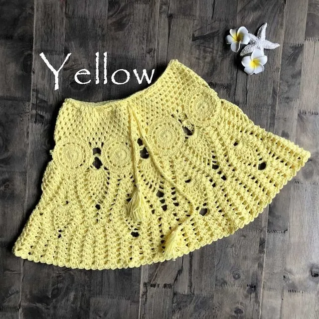 2021 New!! Women's Sexy Crochet Beach Slim Mini Skirts Size One Size