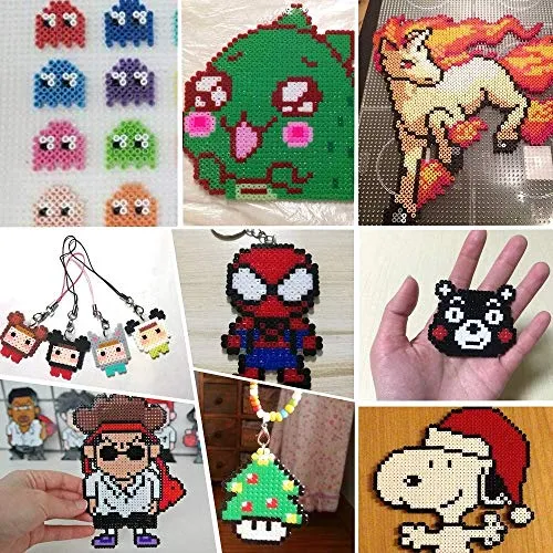 25,000 pcs Fuse Beads Kit 26 Colors 5MM, Including 127 Patterns, 4 Big Square, 1 Heart Pegboards, 1 Flower Ironing Paper, Tweezers, Beads Compatible by INSCRAFT