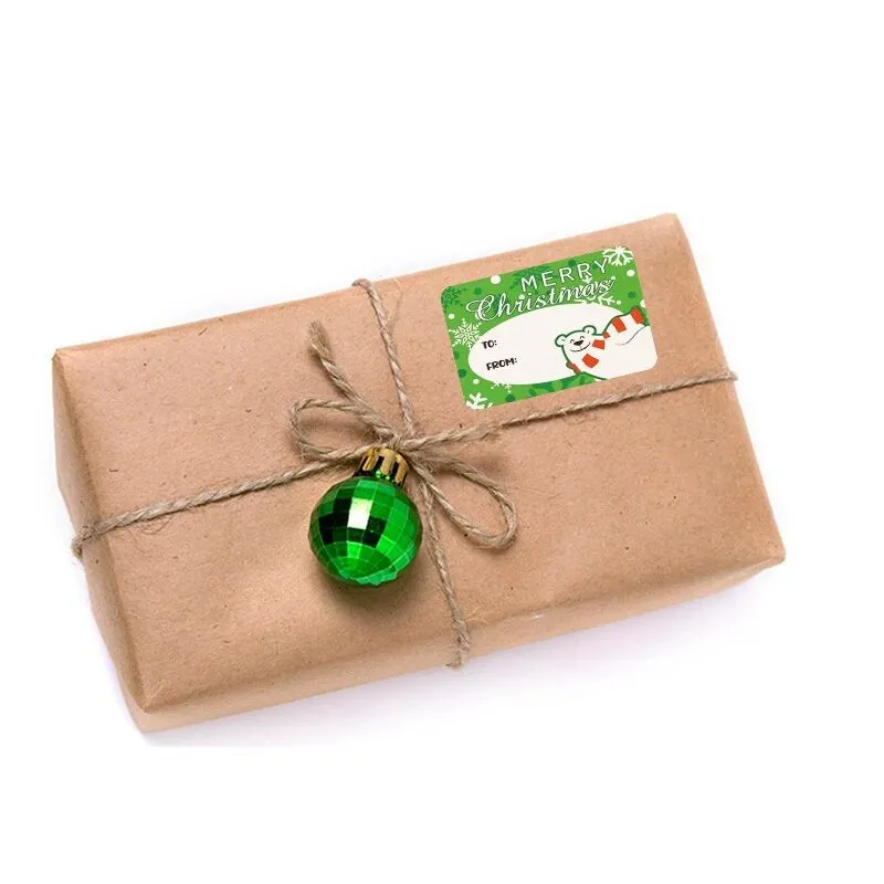 250PCs 6 Designs Square Merry Christmas Christmas Label Gift Stickers tape