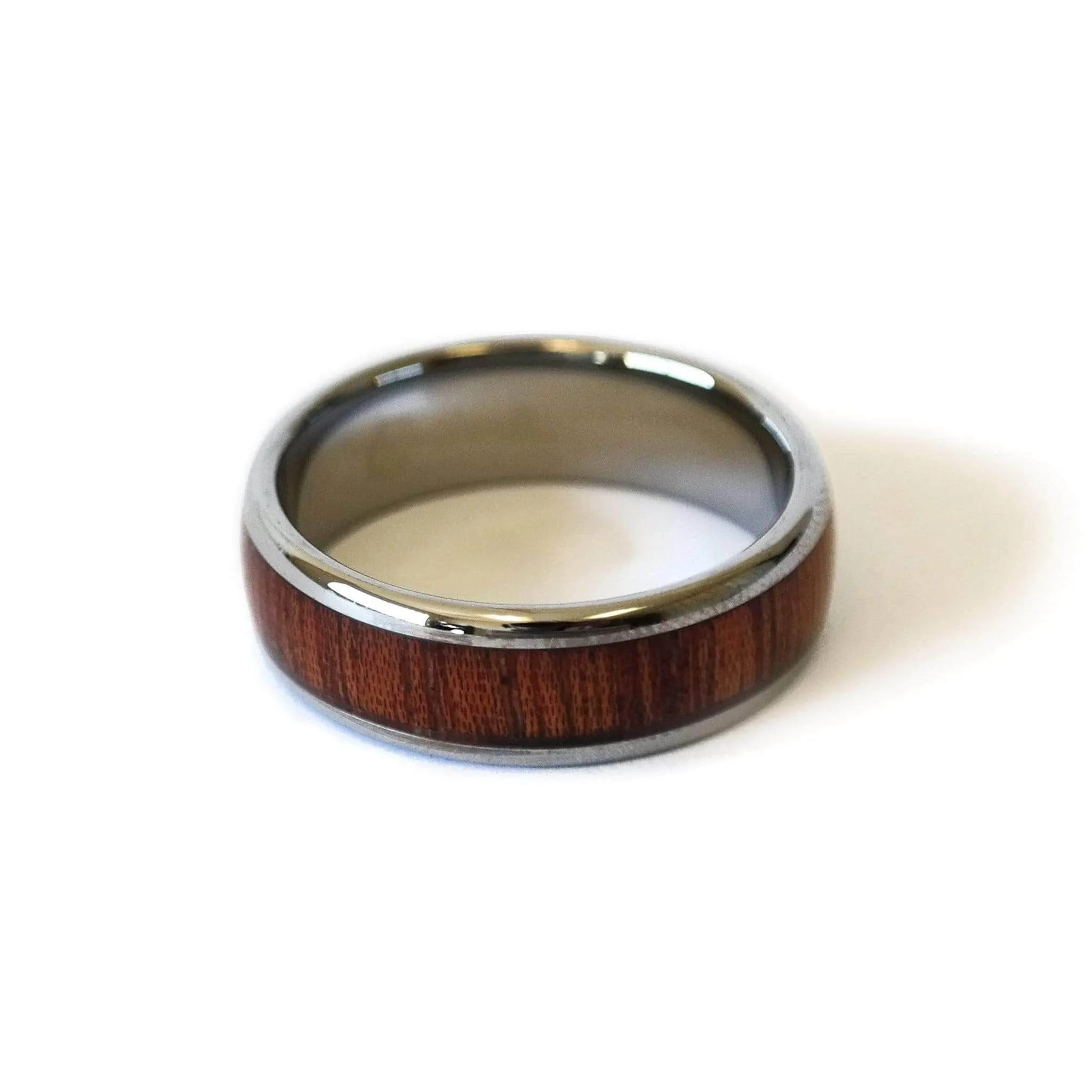 AAA Curly Hawaiian Koa | Tungsten Carbide Ring 8mm