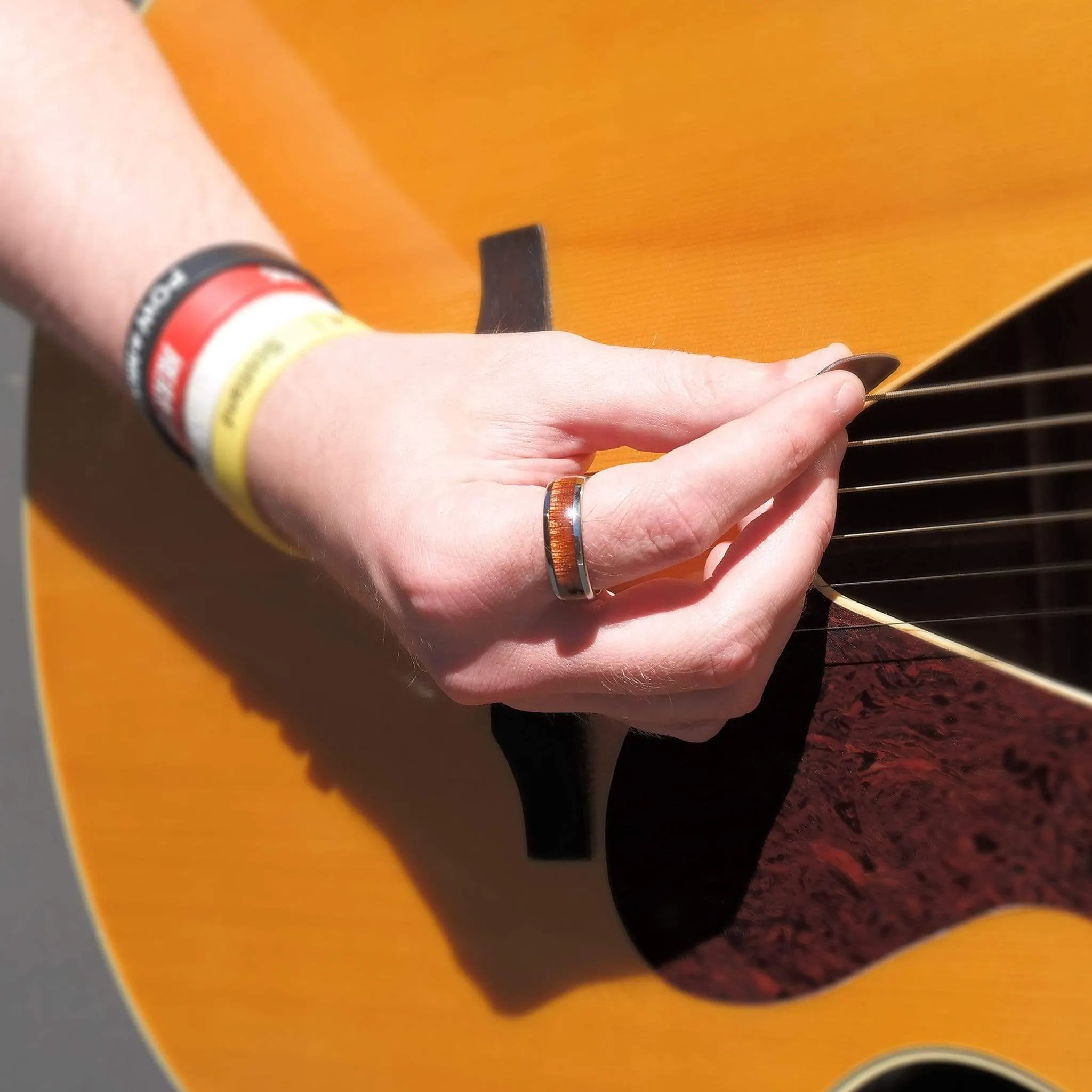 AAA Curly Hawaiian Koa | Tungsten Carbide Ring 8mm