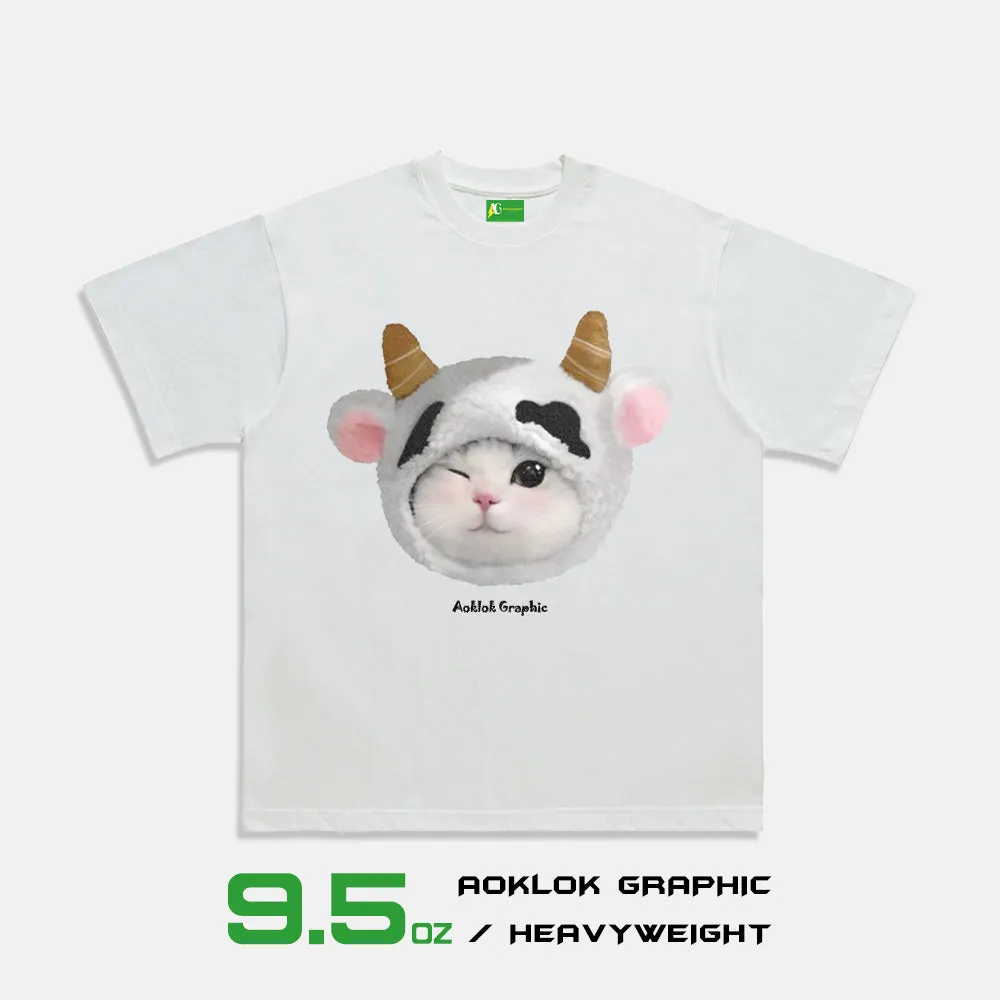 AG®Cute Cow Cat T-Shirt