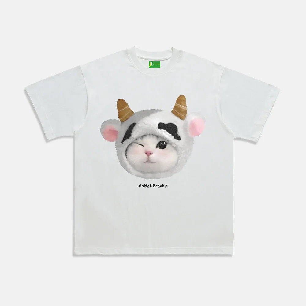 AG®Cute Cow Cat T-Shirt