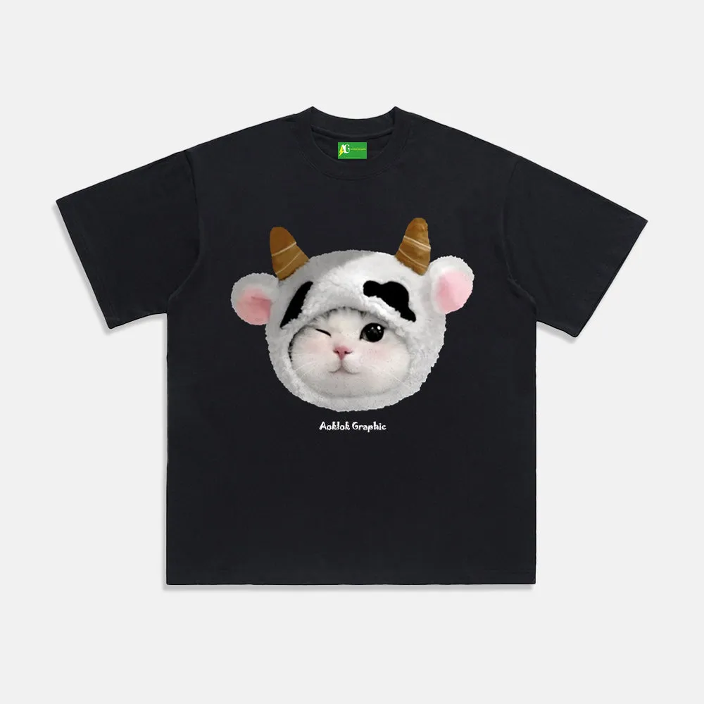 AG®Cute Cow Cat T-Shirt