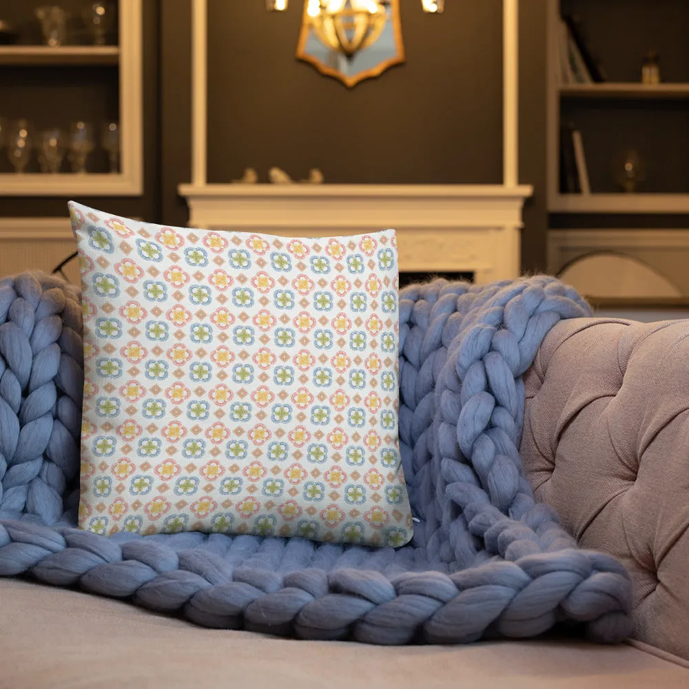 Arc series Yellow and Gold on white Premium Pillow - 2 sided