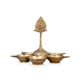 Arupadai Murugan Vel Deepam - 5.5 x 7 Inches | Brass Lamp/ Brass Vilakku for Pooja/ 260 Gms Approx