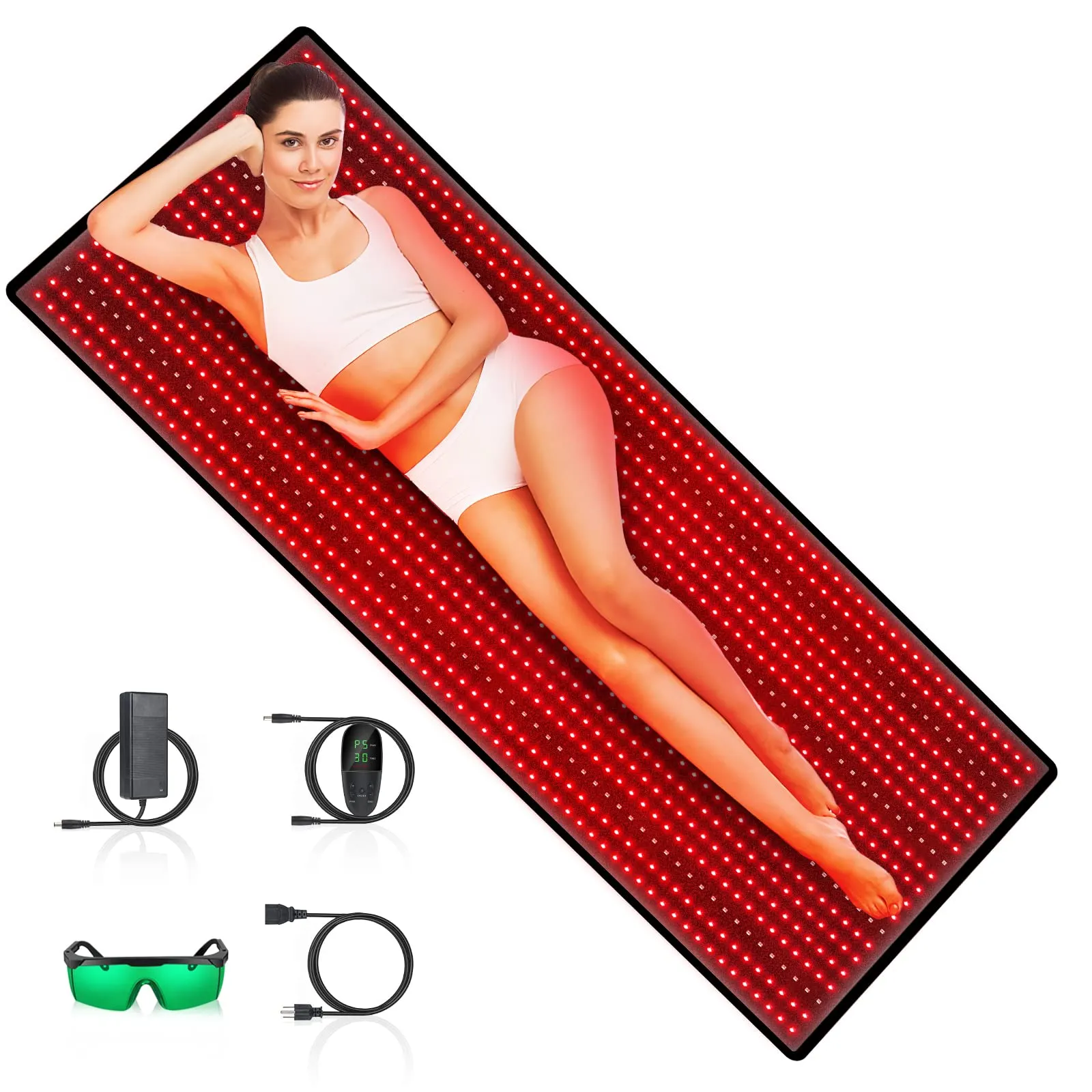 Astarexin Red Light Therapy Mat - 1280PCS LED 71''×31'' Large Red & Infrared Light Therapy Device Pad with Red Light 660nm and Near-Infrared Light 850nm for Full Body Pain Relief