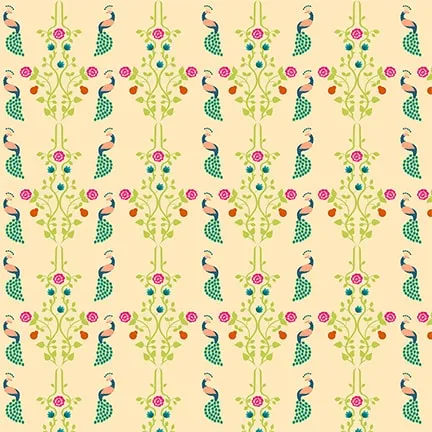 Beautiful Peacock Repeat Pattern Wallpaper