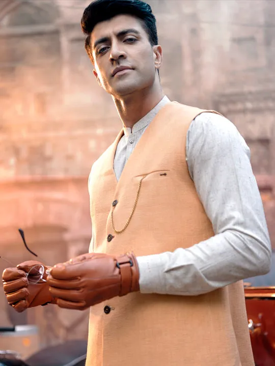 Beige Blended Waistcoat - AL-WC-416