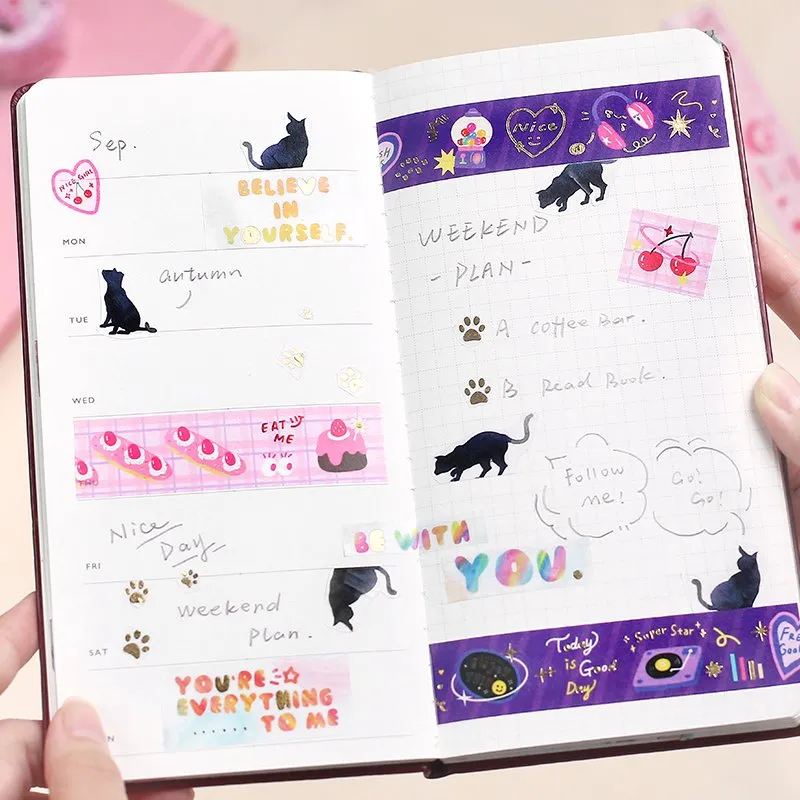 BGM Gold / Black Cat Washi Tape