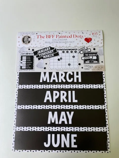 Black and White | Calendar Bulletin Board Set | Schoolgirl Style