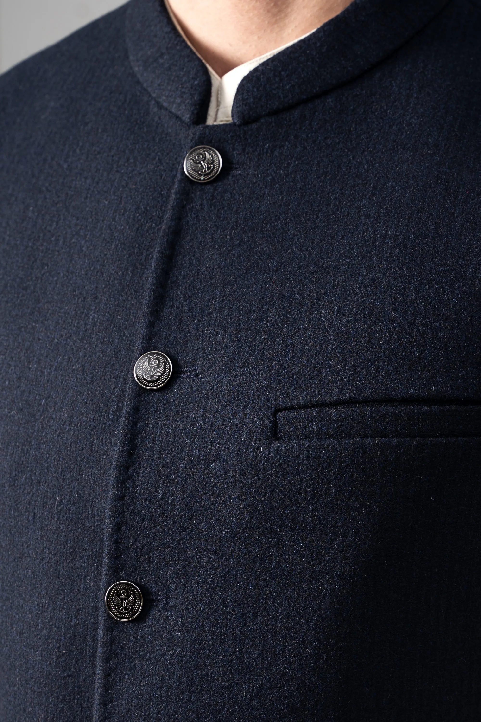 Blended Woolen Waistcoat - PREMIUM COLLECTION NAVY