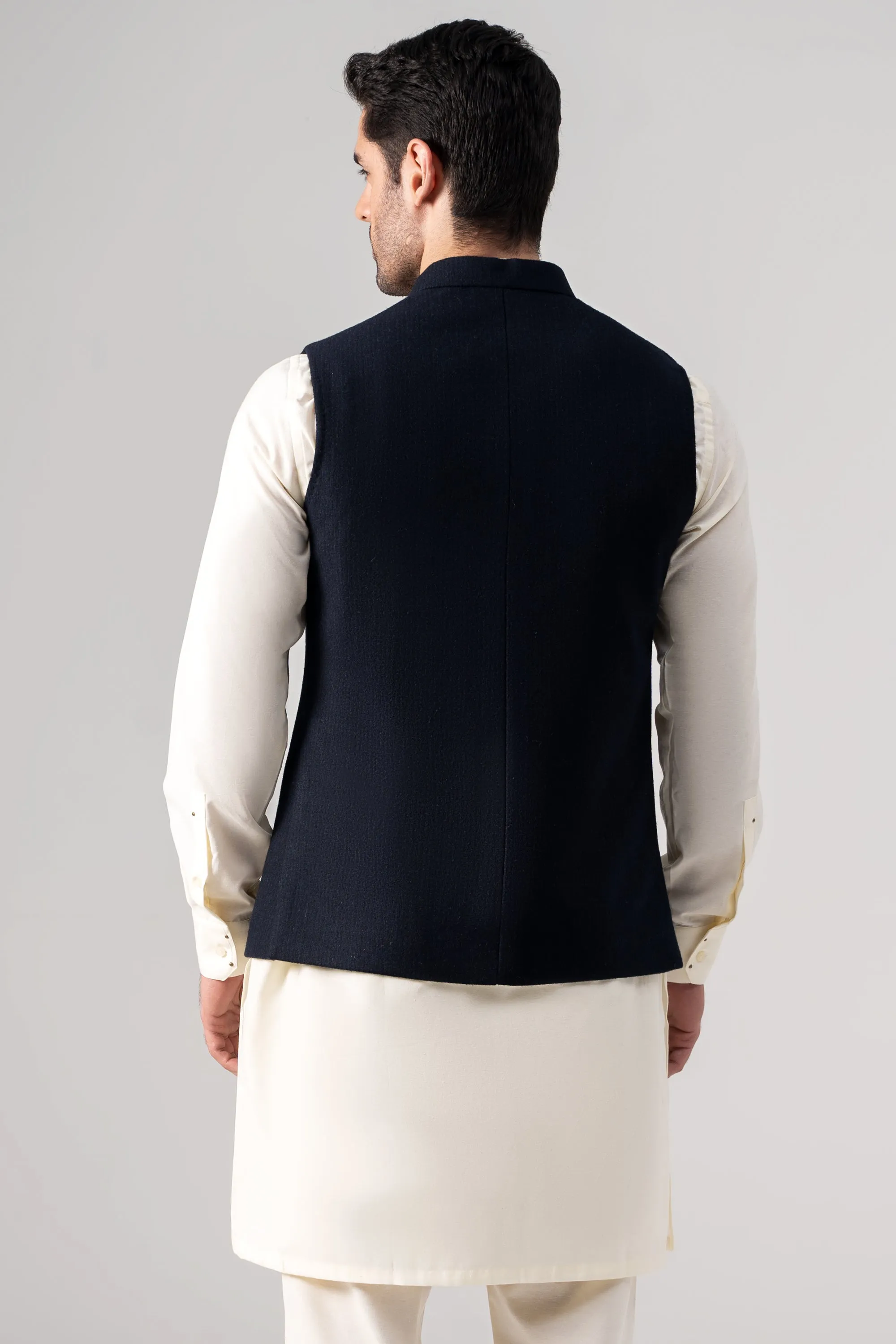 Blended Woolen Waistcoat - PREMIUM COLLECTION NAVY