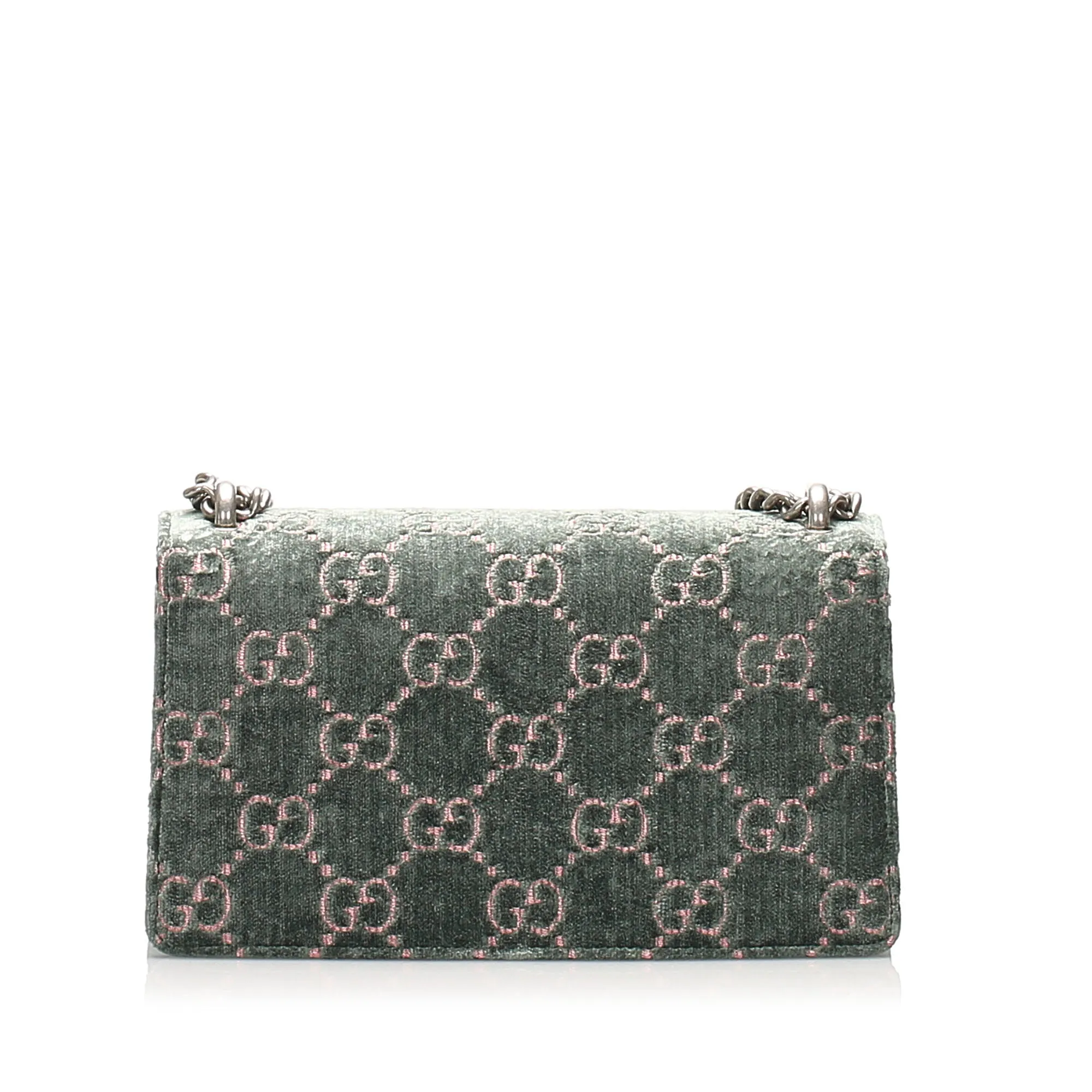 Blue Green Small GG Velvet Dionysus Shoulder Bag