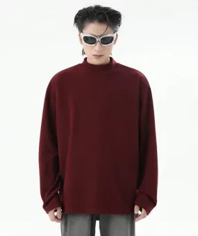 Boxy Mock-Neck Long Sleeve Sweatshirt