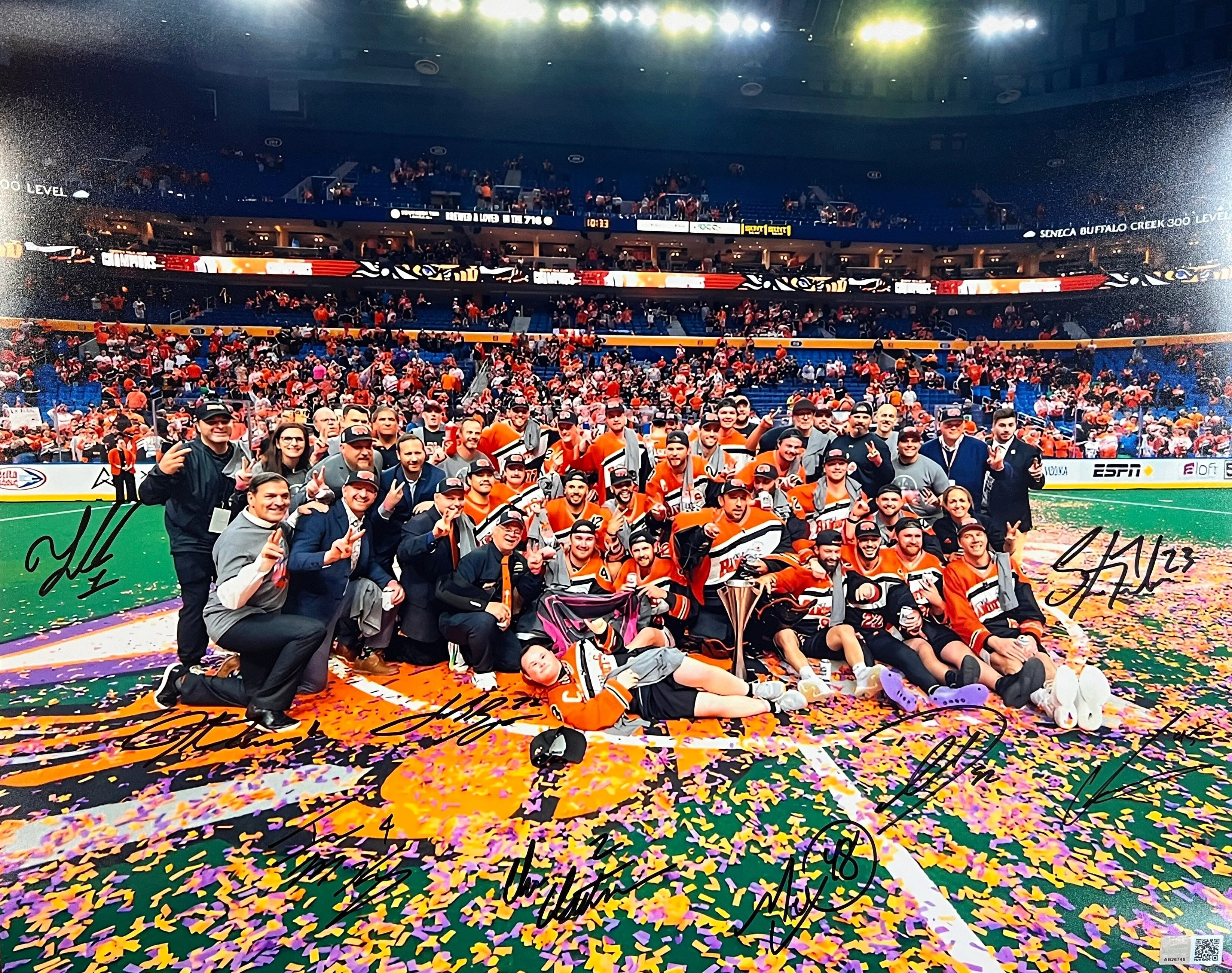 Buffalo Bandits Multi Signed 2024 NLL Championship Team 16x20 Photo