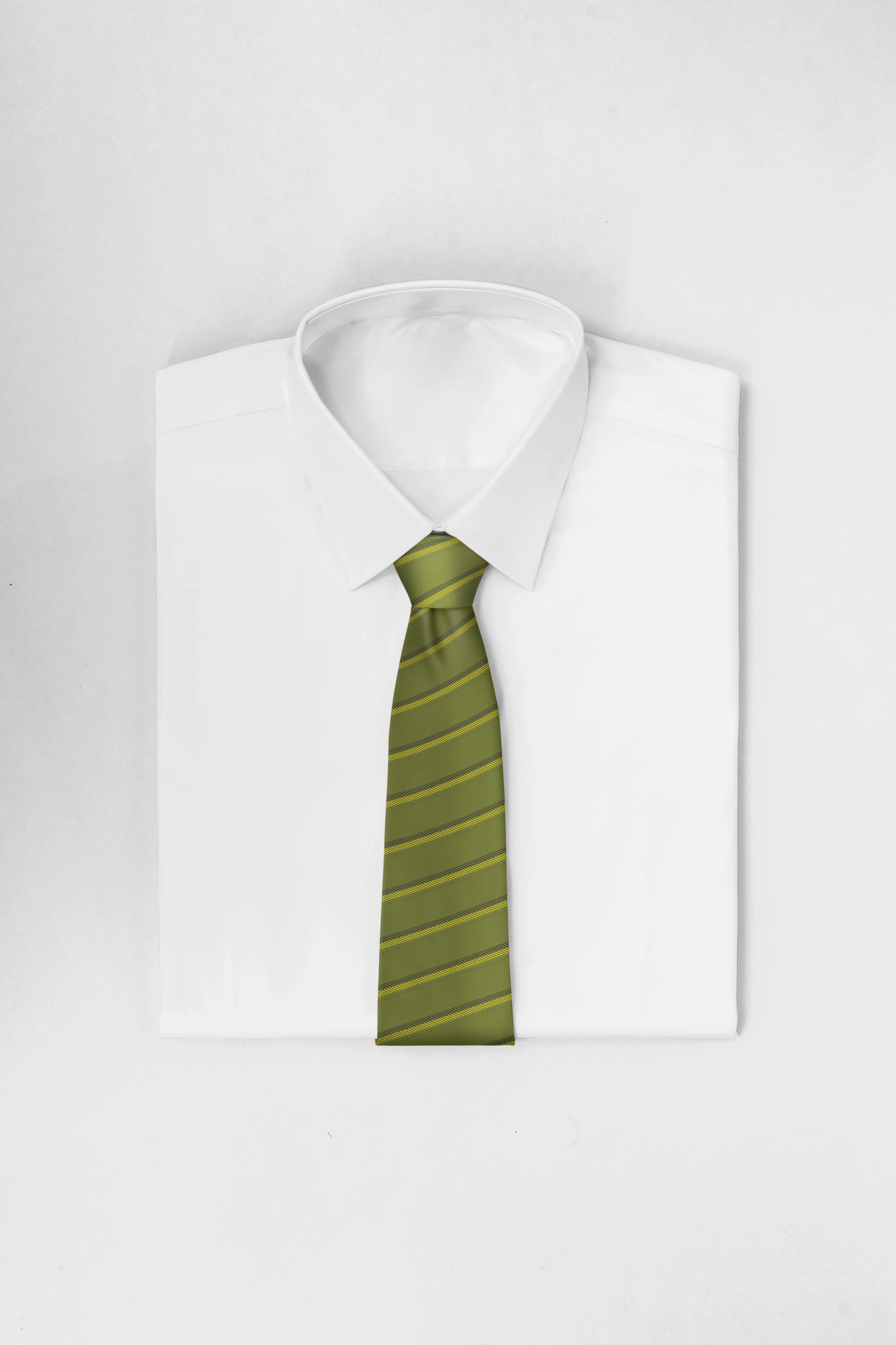 Chokore Green Striped Silk Necktie - Plaids Range
