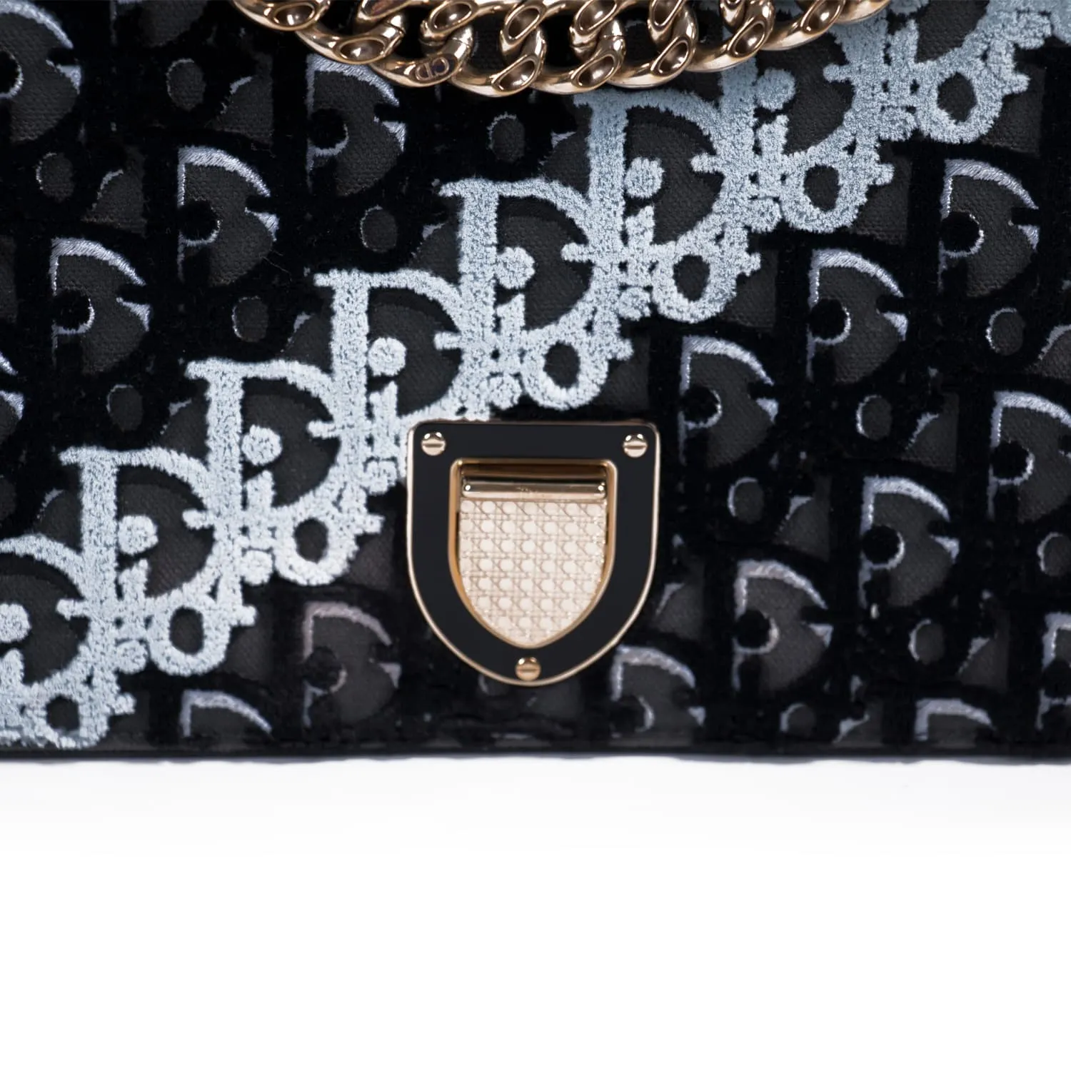 Christian Dior Diorama Oblique Velvet Flap Bag