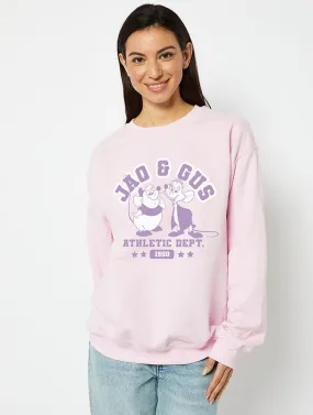 Disney Jaq & Gus Varsity Sweatshirt in Pink