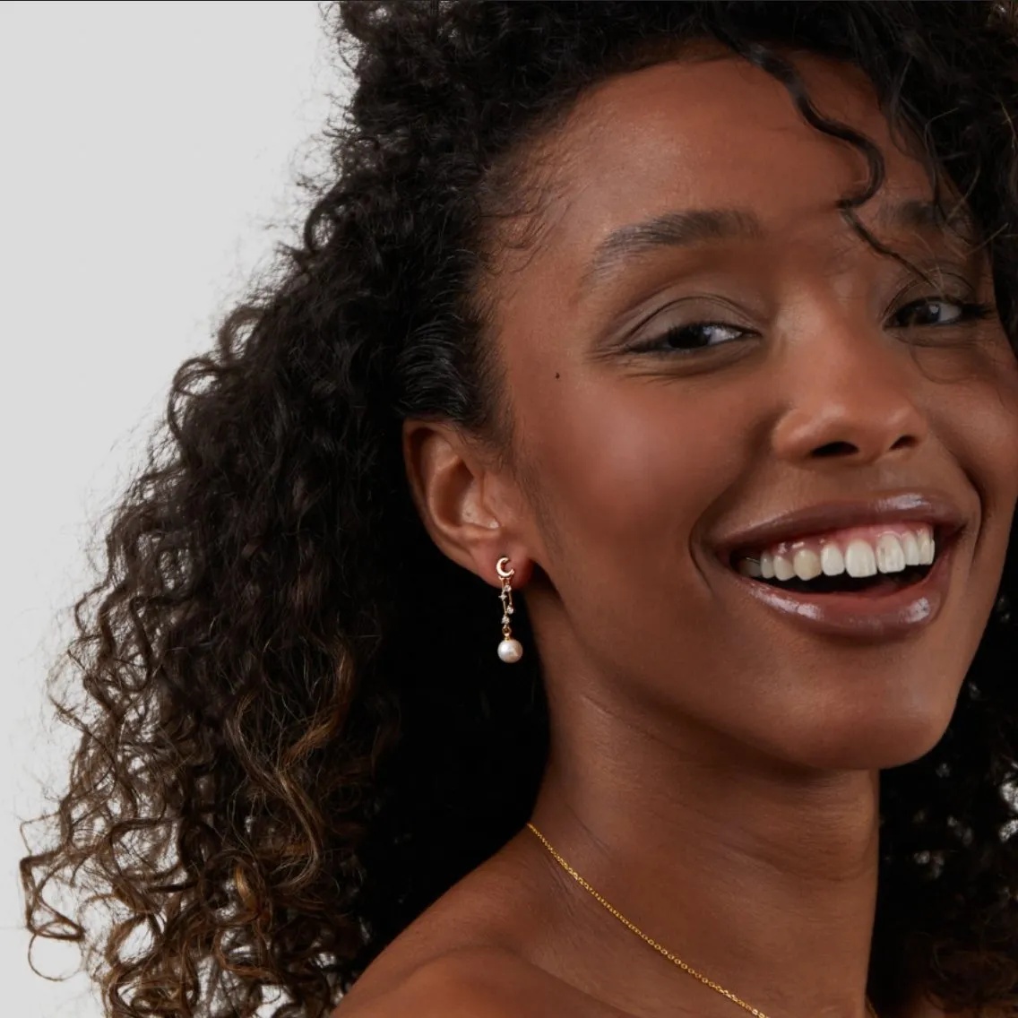 'For the Dreamer' Moon & Pearl Earrings