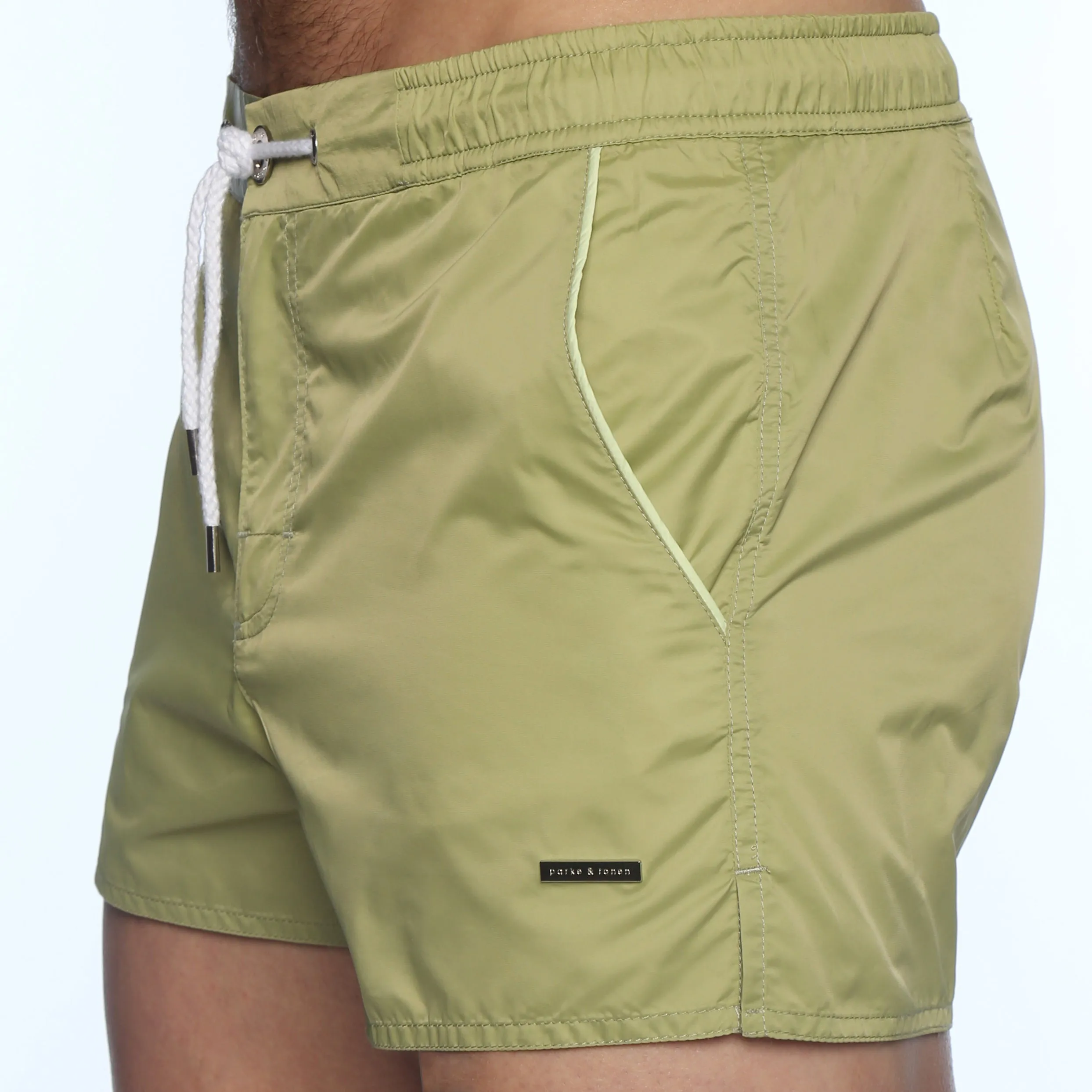 Grass Green Taffeta Barcelona Swim Short