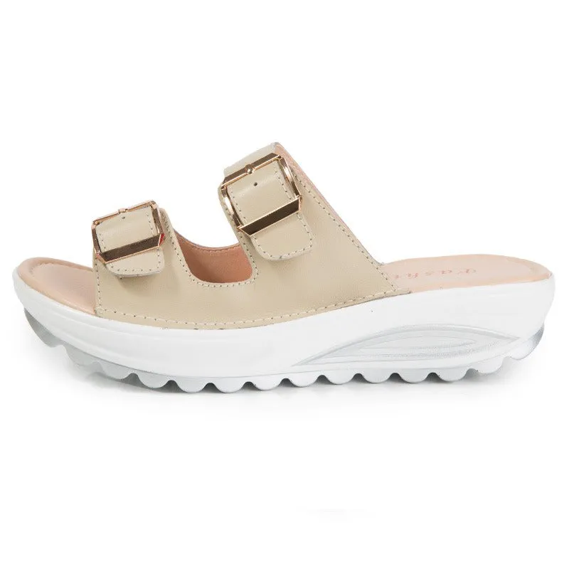 GroovyWish Platform Sandals Colorful Beach Waterproof Women Summer Slides