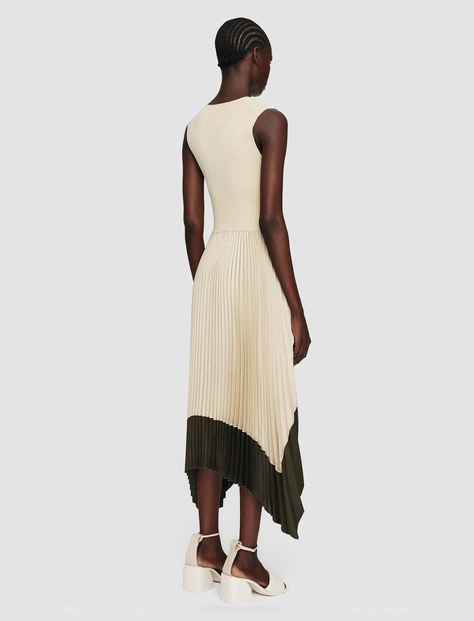 JOSEPH DURA DURA PLISSÉ KNIT WEAVE DRESS