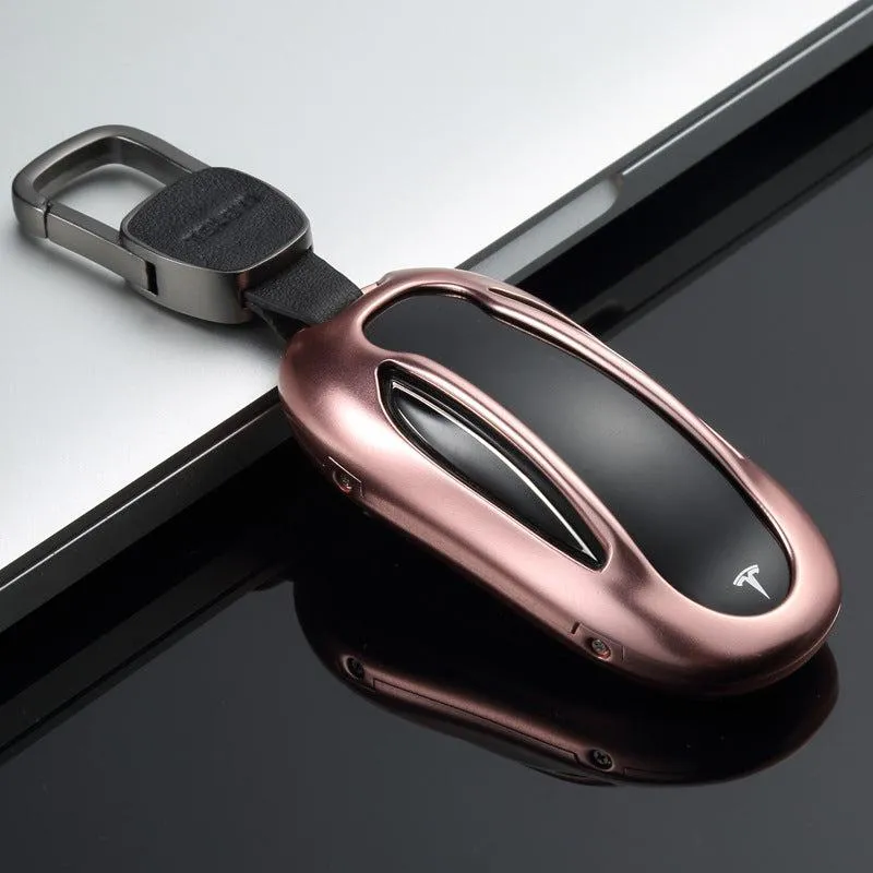 Key Fob Case for Teala Model X,  Aluminum Alloy and Leather