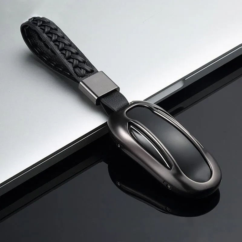 Key Fob Case for Teala Model X,  Aluminum Alloy and Leather