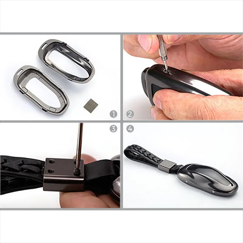 Key Fob Case for Teala Model X,  Aluminum Alloy and Leather