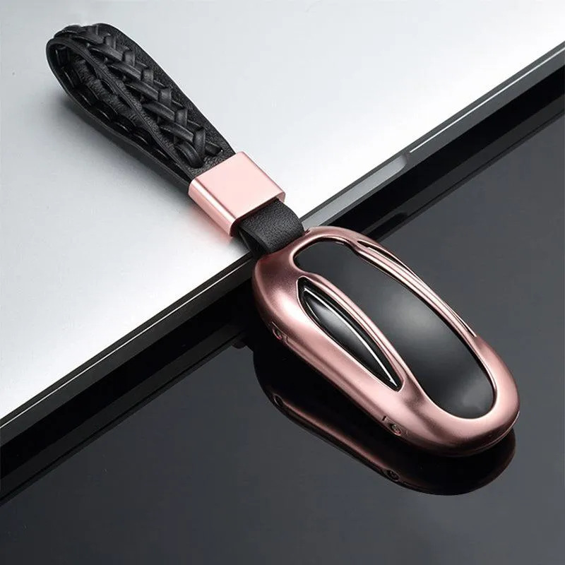 Key Fob Case for Teala Model X,  Aluminum Alloy and Leather