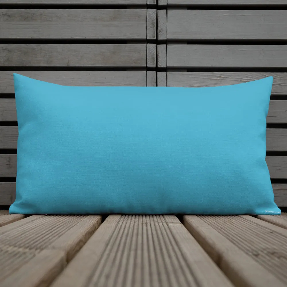 Large Blue Spiral on Black Premium Pillow 3 sizes available