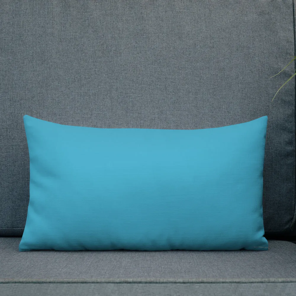 Large Blue Spiral on Black Premium Pillow 3 sizes available
