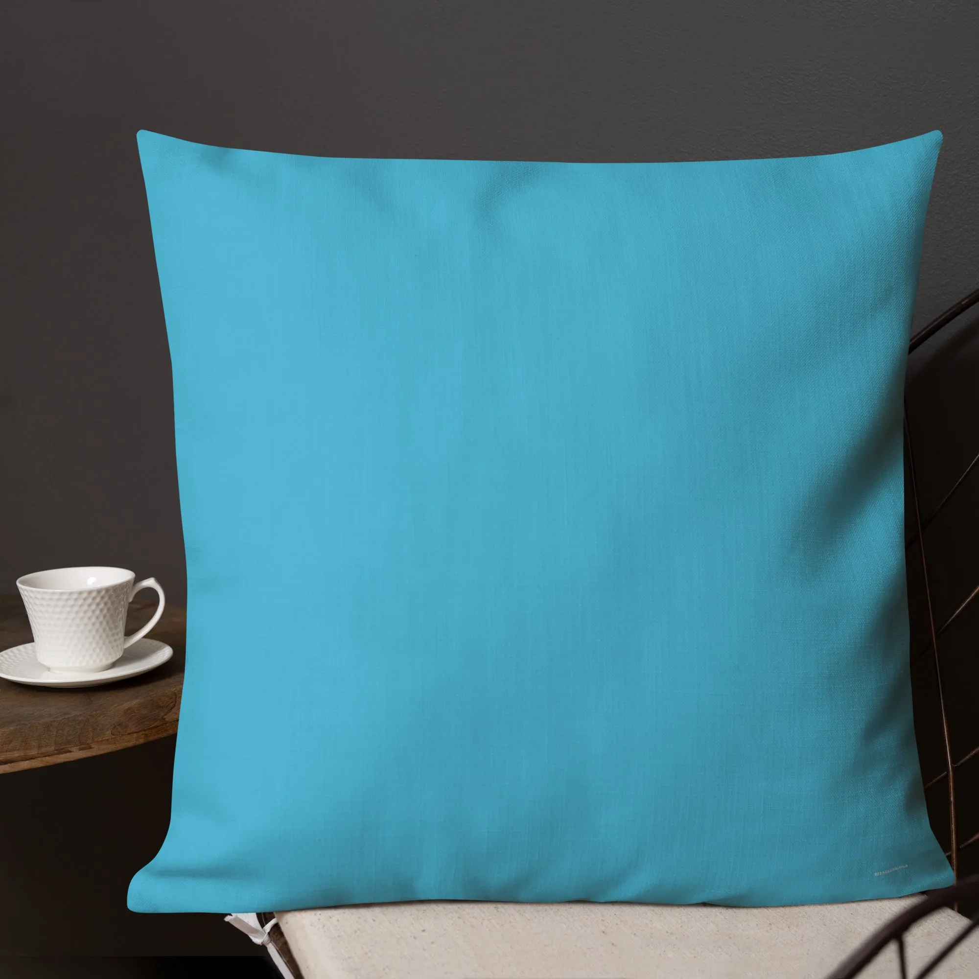 Large Blue Spiral on Black Premium Pillow 3 sizes available