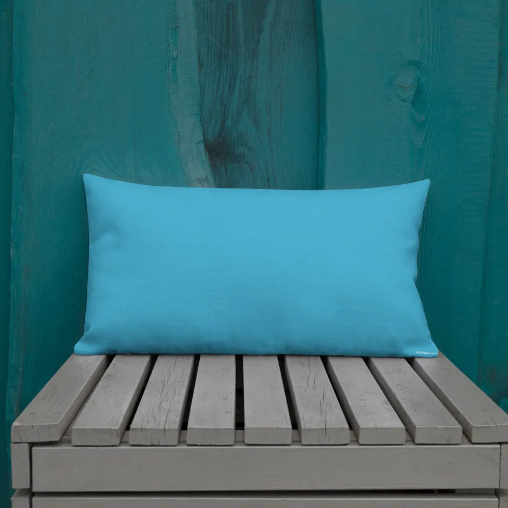 Large Blue Spiral on Black Premium Pillow 3 sizes available