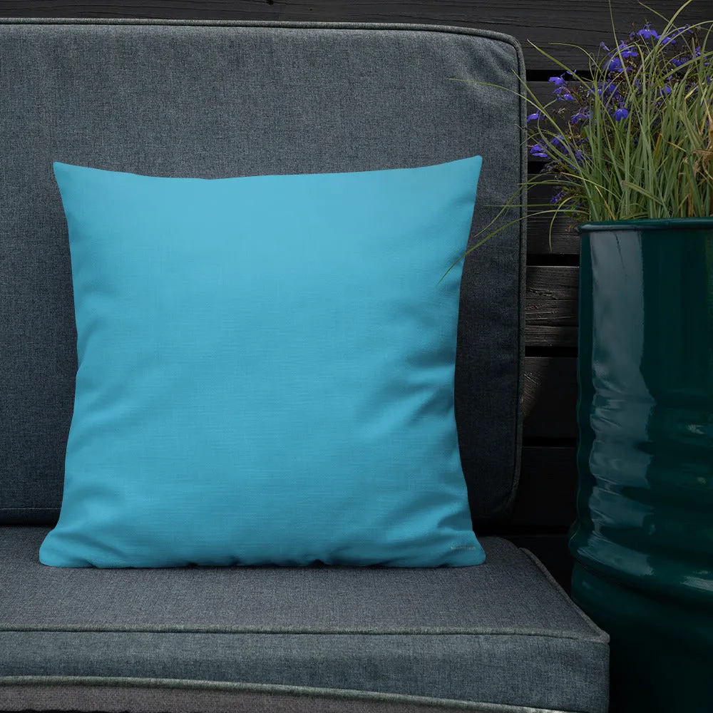 Large Blue Spiral on Black Premium Pillow 3 sizes available