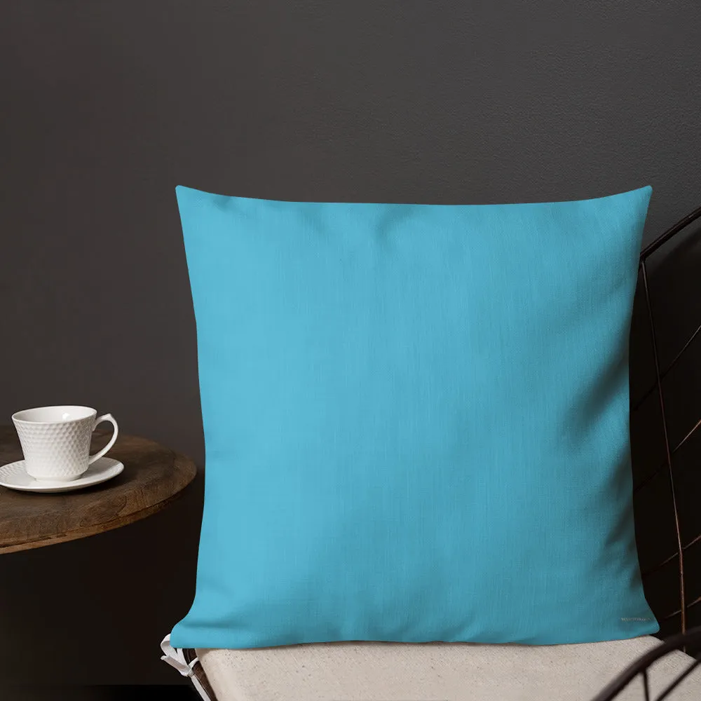 Large Blue Spiral on Black Premium Pillow 3 sizes available