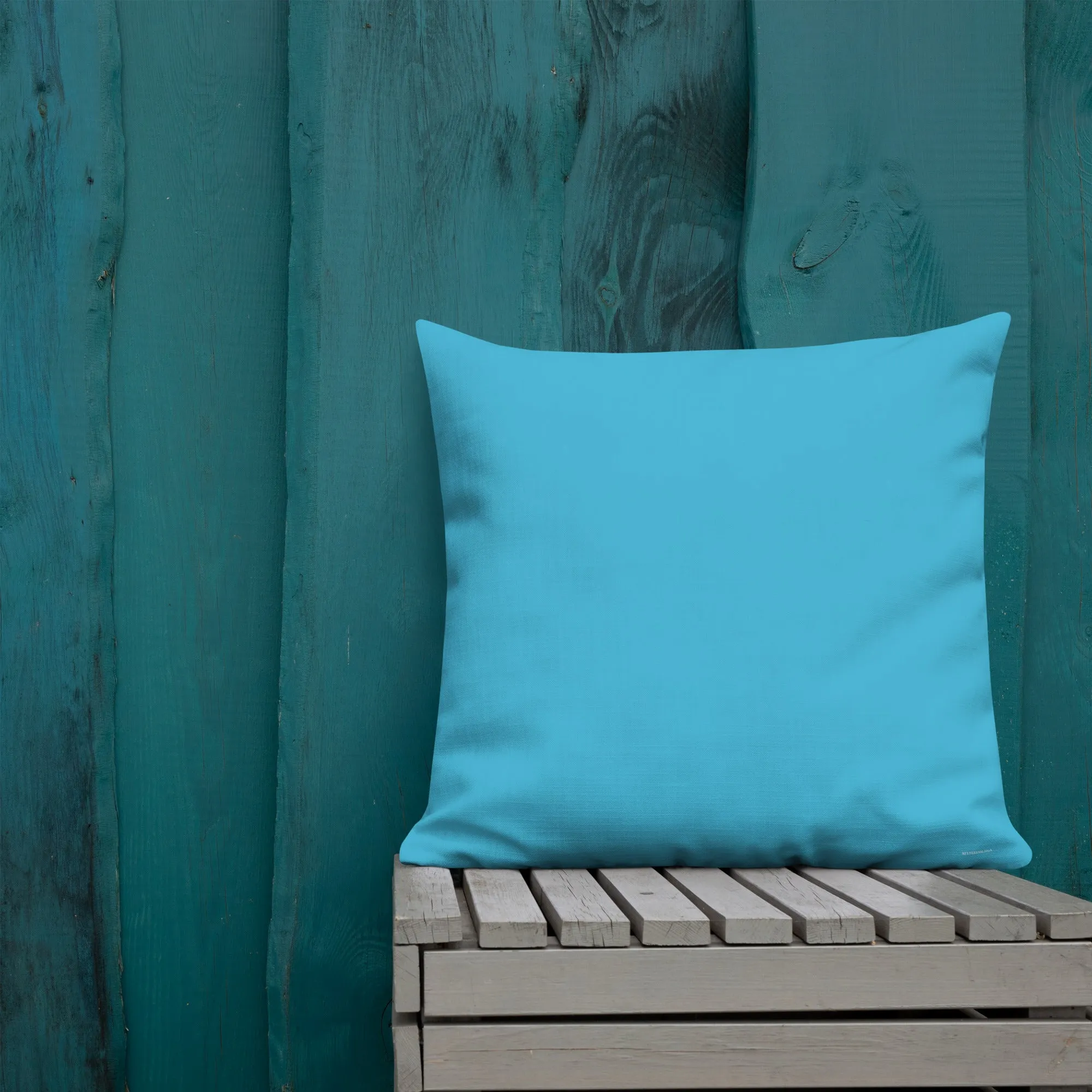 Large Blue Spiral on Black Premium Pillow 3 sizes available