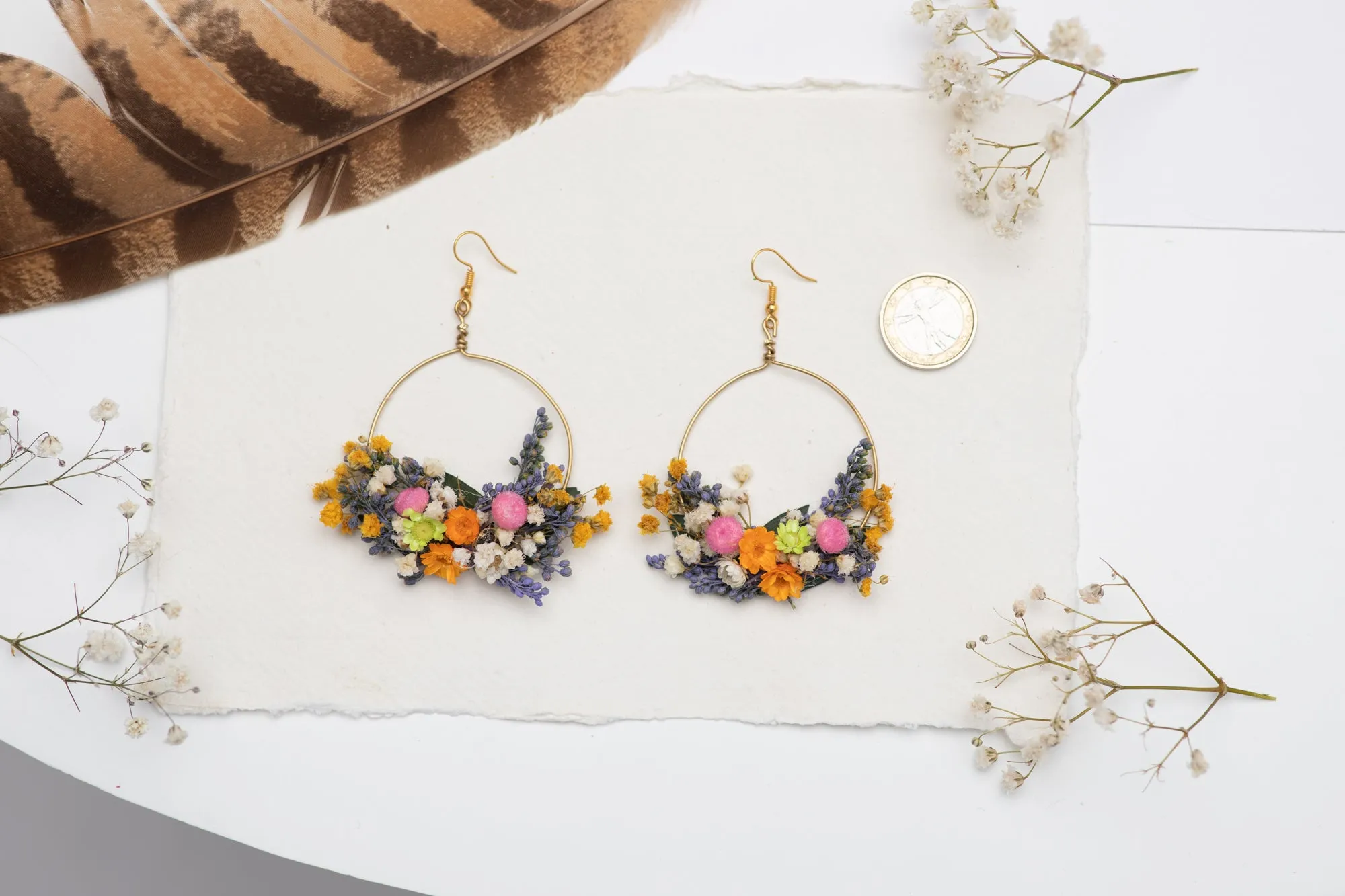 Meadow colourful flower earrings