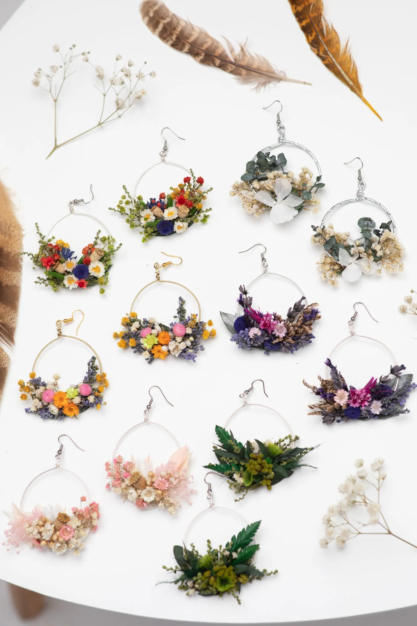 Meadow colourful flower earrings