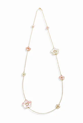 Mother Of Pearl Multi Flower Pendant Necklace