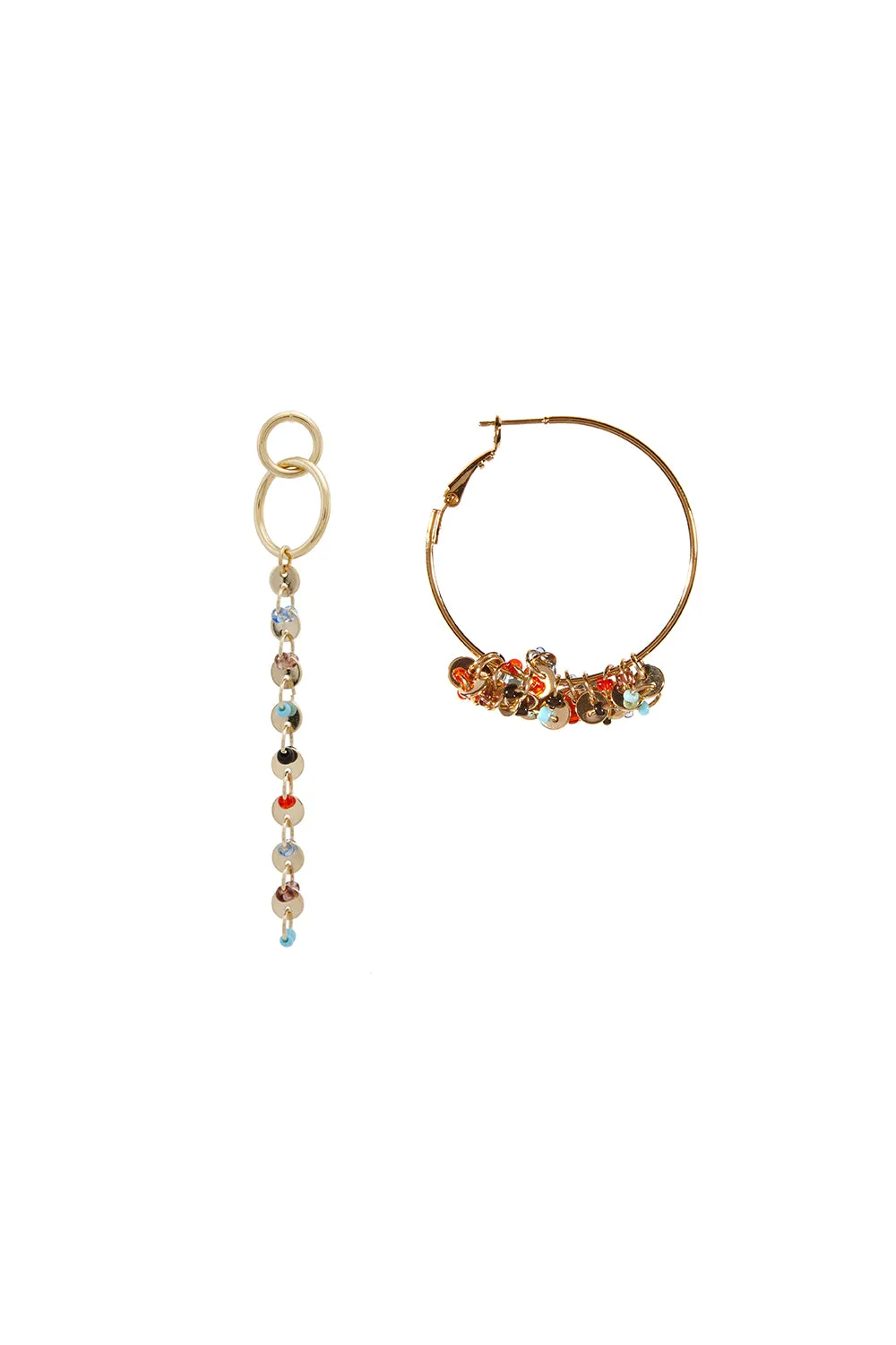 Multi Stone Asymmetric Earrings
